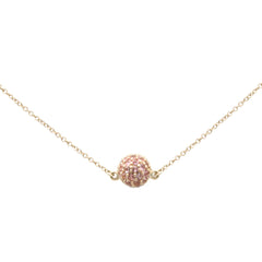 DIAMOND  CLOSEOUT!  .88ct G SI 14K Yellow Gold Round Pink Tourmaline Circle Pendant Necklace 16 + 2" Ext