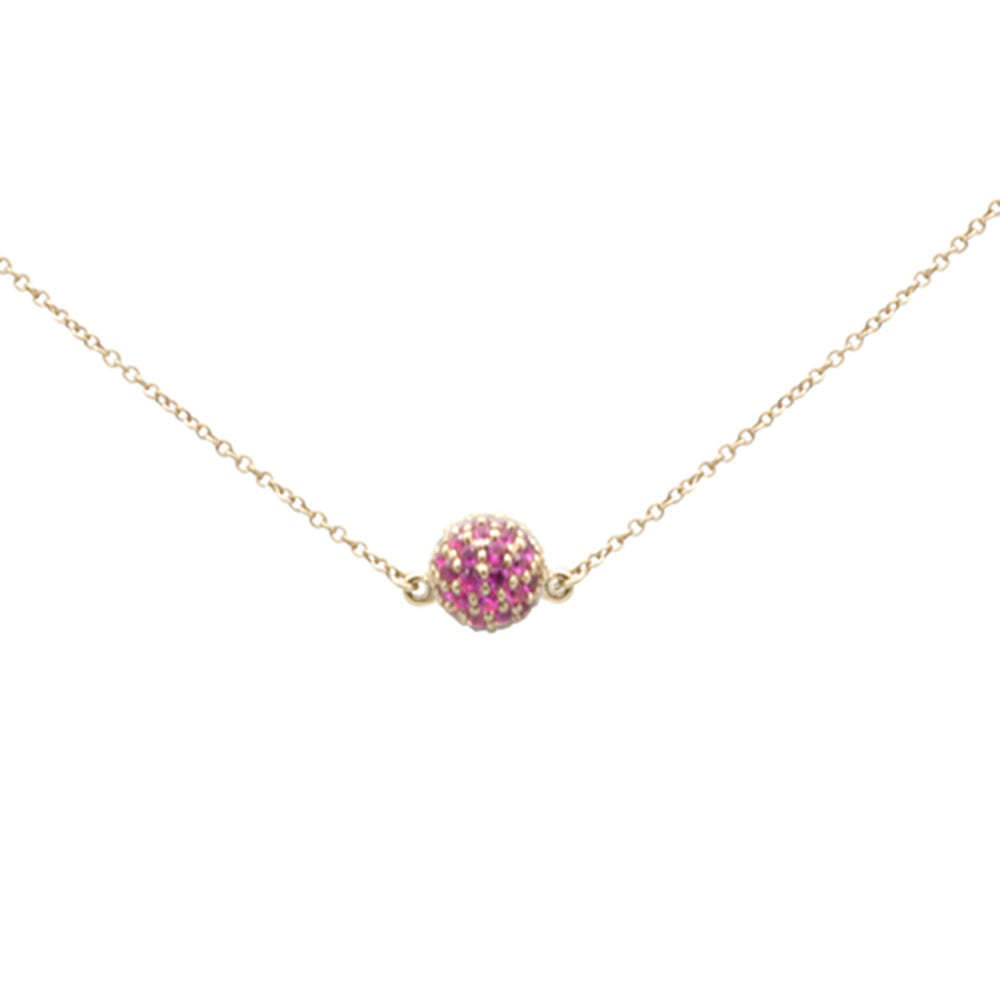 GEMSTONE CLOSEOUT!  .57ct G SI 14K Yellow Gold Round Ruby Pendant Necklace 16 + 2" Ext