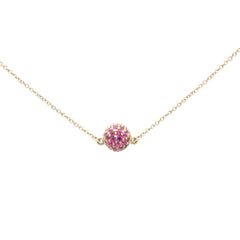 GEMSTONE CLOSEOUT!  .57ct G SI 14K Yellow Gold Round Ruby Pendant Necklace 16 + 2" Ext