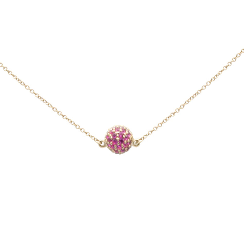 GEMSTONE CLOSEOUT!  .57ct G SI 14K Yellow Gold Round Ruby Pendant Necklace 16 + 2" Ext