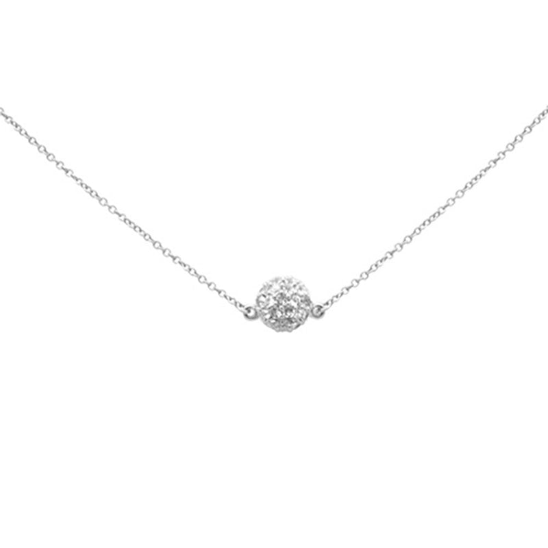 SPECIAL! .44ct G SI 14K White Gold Round Aquamarine Pendant Necklace 16 + 2" Ext