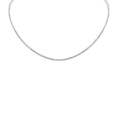 SPECIAL! 2.20ct G SI 14K White Gold Aquamarine Gemstone Tennis Necklace 12+4" Ext