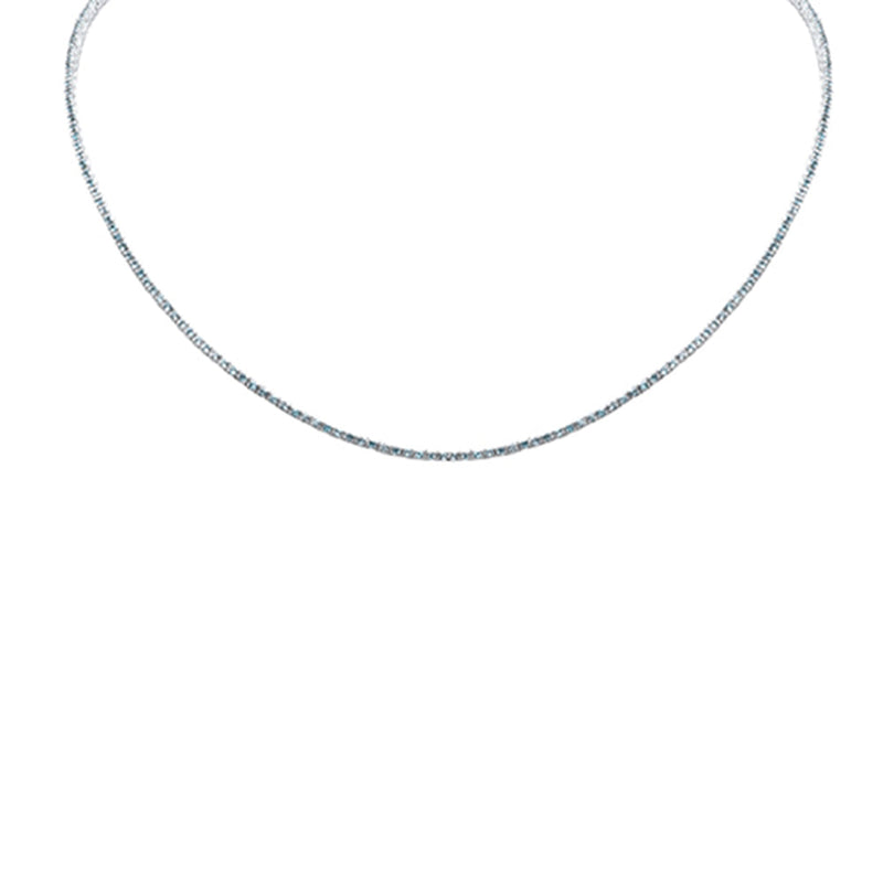 SPECIAL! 2.20ct G SI 14K White Gold Aquamarine Gemstone Tennis Necklace 12+4" Ext