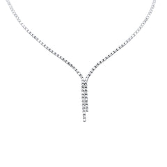 SPECIAL!6.74ct G SI 14K White Gold Diamond Drop Tennis Necklace 16+2" Long