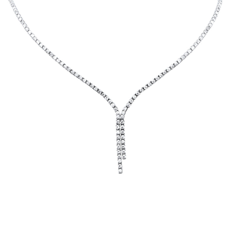 SPECIAL!6.74ct G SI 14K White Gold Diamond Drop Tennis Necklace 16+2" Long