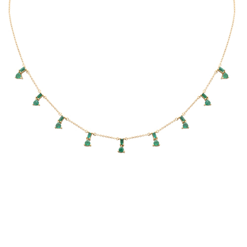 GEMSTONE CLOSEOUT! 1.26ct G SI 14K Yellow Gold Green Emerald Pendant Necklace 16 + 2" Ext