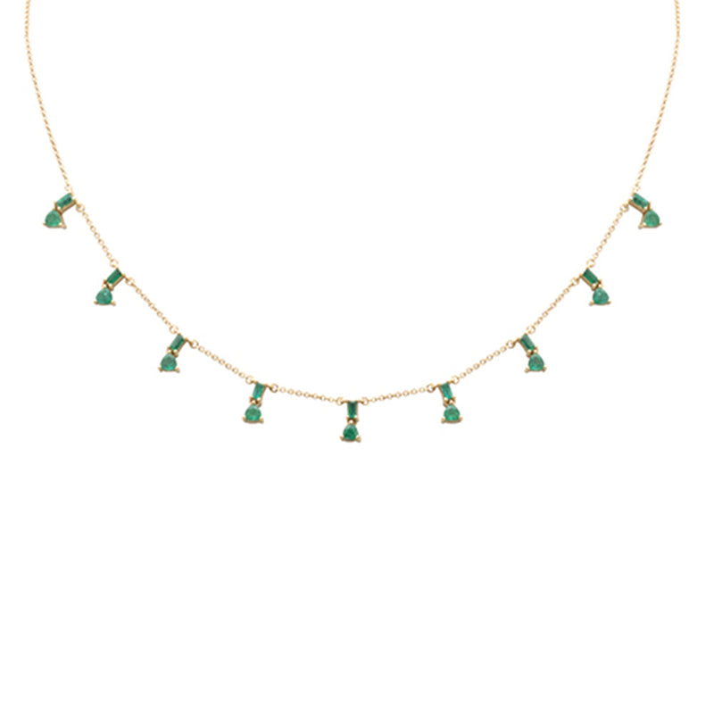 GEMSTONE CLOSEOUT! 1.26ct G SI 14K Yellow Gold Green Emerald Pendant Necklace 16 + 2" Ext