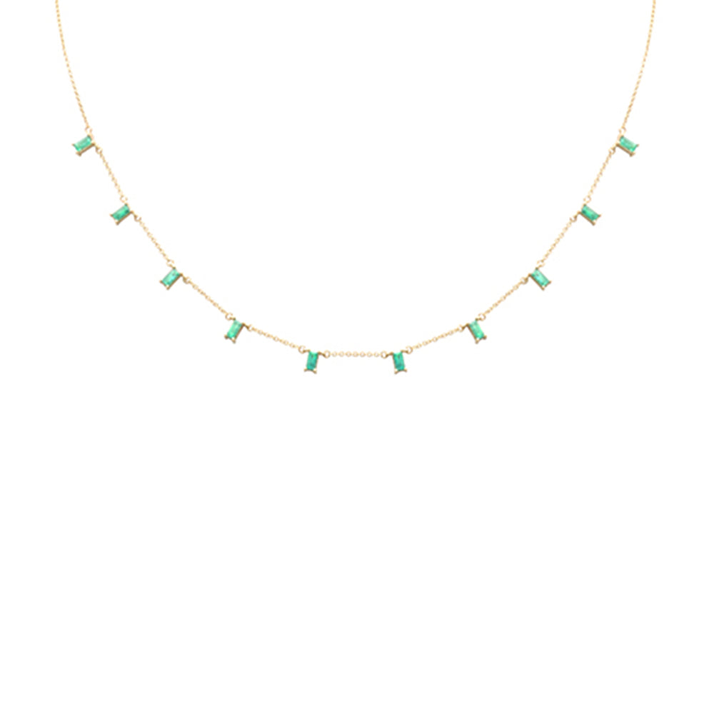 SPECIAL! 1.10ct G SI 14K Yellow Gold Green Emerald Gemstone Pendant Necklace 16 + 2" Ext