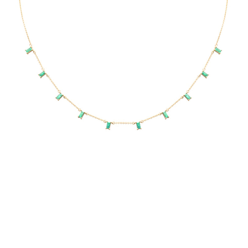 SPECIAL! 1.10ct G SI 14K Yellow Gold Green Emerald Gemstone Pendant Necklace 16 + 2" Ext