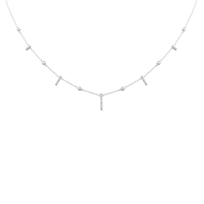 DIAMOND CLOSEOUT!  .25ct G SI 14K White Gold Diamond Dangling Necklace 16" Long
