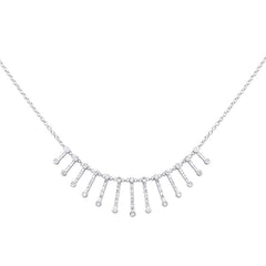 DIAMOND  CLOSEOUT!  .75ct G SI 14K White Gold Diamond Dangling Necklace 16 + 2" Ext