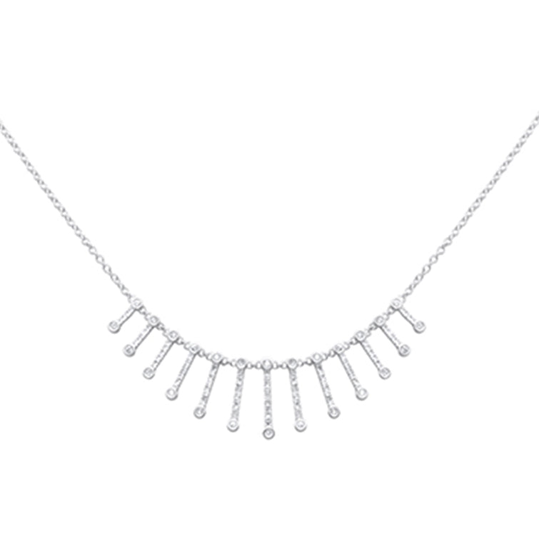 DIAMOND  CLOSEOUT!  .75ct G SI 14K White Gold Diamond Dangling Necklace 16 + 2" Ext
