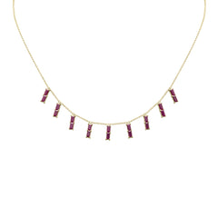 SPECIAL! 3.24ct G SI 14K Yellow Gold Ruby Gemstone Necklace 16 + 2" Ext
