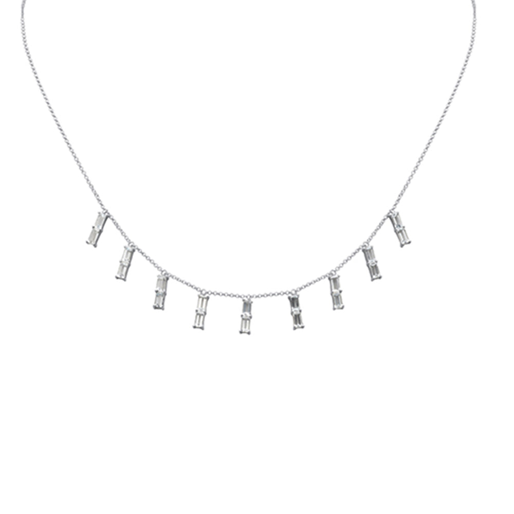 GEMSTONE CLOSEOUT!   2.16ct G SI 14K White Gold Aquamarine Necklace 16 + 2" Ext