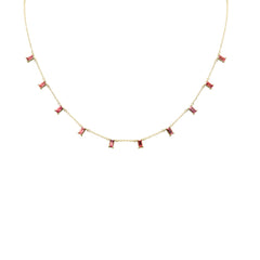 SPECIAL! .60ct G SI 14K Yellow Gold Pink Tourmaline Necklace 16 + 2" Ext