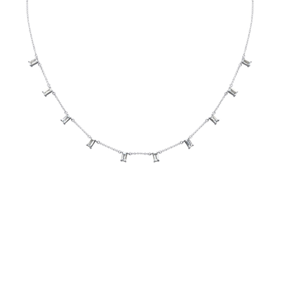 SPECIAL! .50ct G SI 14K White Gold Aquamarine Gemstone Necklace 16 + 2" Ext