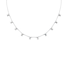 SPECIAL! .50ct G SI 14K White Gold Aquamarine Gemstone Necklace 16 + 2" Ext
