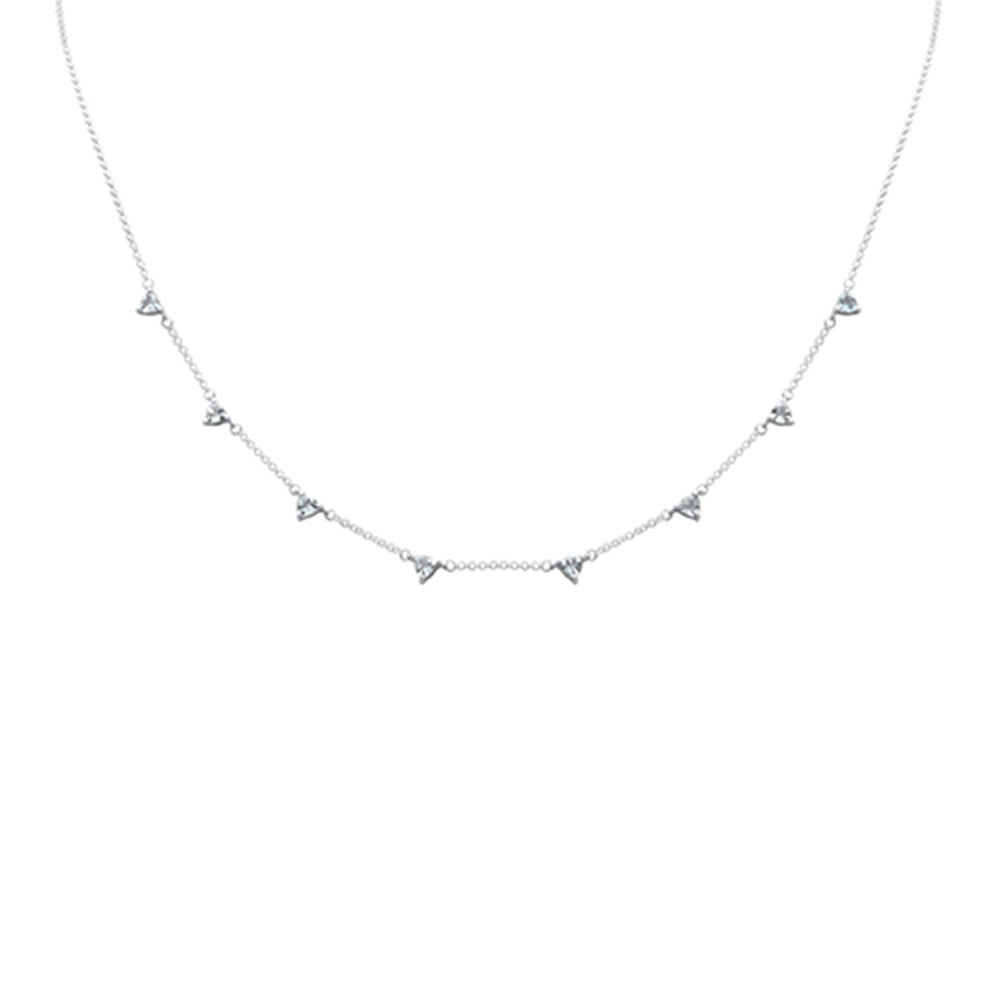 SPECIAL! .68ct G SI 14K White Gold Aquamarine Gemstone Necklace 16 + 2" Ext