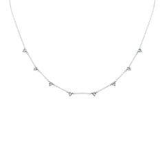 SPECIAL! .68ct G SI 14K White Gold Aquamarine Gemstone Necklace 16 + 2" Ext