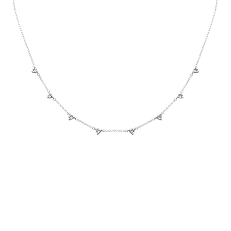 SPECIAL! .68ct G SI 14K White Gold Aquamarine Gemstone Necklace 16 + 2" Ext