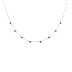 GEMSTONE CLOSEOUT!  1.28ct G SI 14K White Gold Blue Sapphire Gemstone Necklace 16 + 2" Ext