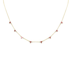 SPECIAL! .76ct G SI 14K Yellow Gold Pink tourmaline Necklace 16 + 2" Ext