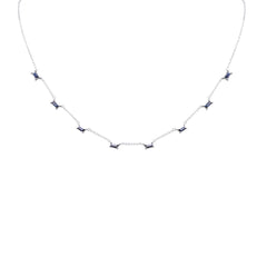GEMSTONE CLOSEOUT!  .88ct G SI 14K White Gold Blue Sapphire Gemstone Necklace 16 + 2" Ext