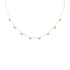 GEMSTONE CLOSEOUT!   .88ct G SI 14K Yellow Gold Emerald Gemstone Necklace 16 + 2" Ext
