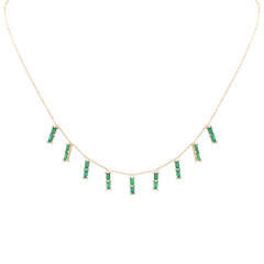 GEMSTONE CLOSEOUT!   2.34ct G SI 14K Yellow Gold Green Emerald Gemstone Dangling Necklace 16 + 2" Ext