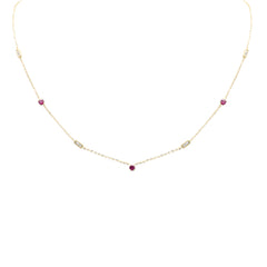 DIAMOND CLOSEOUT!  .35ct G SI 14K Yellow Gold Diamond & Ruby Pendant Necklace 16 + 2" Ext