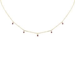 .32ct G SI 14K Yellow Gold Diamond & Ruby Pendant Necklace 16 + 2" Ext