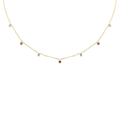 DIAMOND CLOSEOUT!  .32ct G SI 14K Yellow Gold Diamond & Ruby Pendant Necklace 16 + 2" Ext