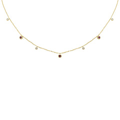 DIAMOND CLOSEOUT!  .28ct G SI 14K Yellow Gold Diamond & Ruby Pendant Necklace 16 + 2" Ext
