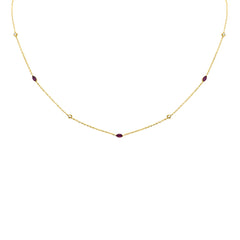 SPECIAL! .36ct G SI 14K Yellow Gold Diamond & Ruby Pendant Necklace 16 + 2" Ext