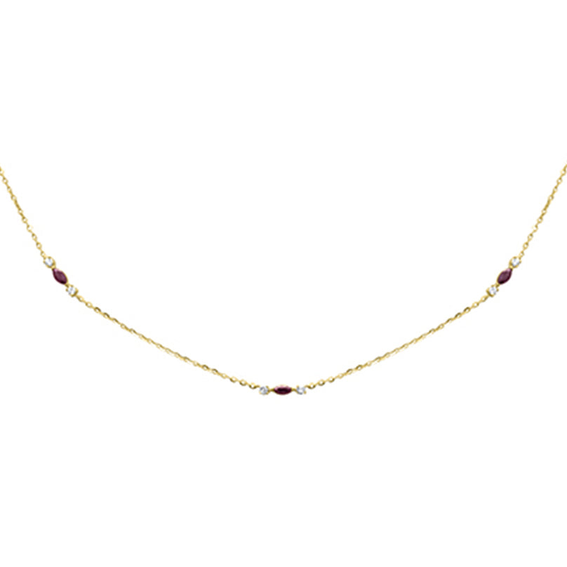 SPECIAL! .34ct G SI 14K Yellow Gold Diamond & Ruby Pendant Necklace 16 + 2" Ext