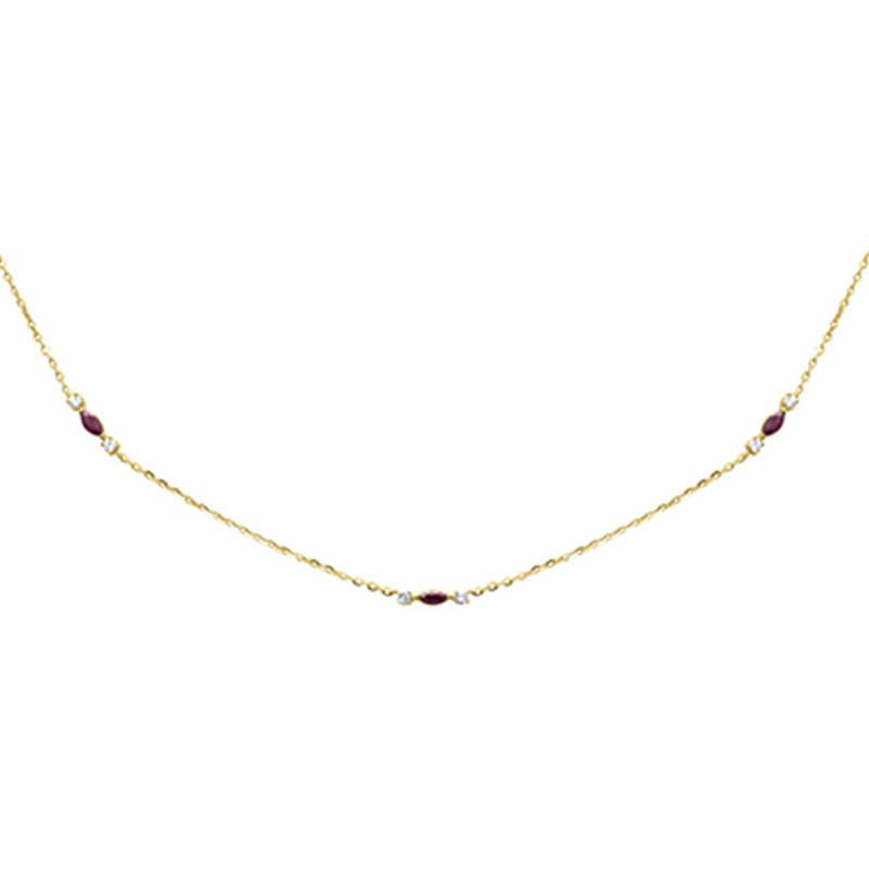SPECIAL! .34ct G SI 14K Yellow Gold Diamond & Ruby Pendant Necklace 16 + 2" Ext