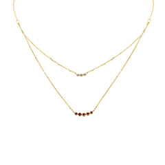 .27ct G SI 14K Yellow Gold Diamond & Ruby Pendant Necklace 16 + 2" Ext