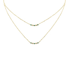 DIAMOND CLOSEOUT!  .22ct G SI 14K Yellow Gold Diamond & Emerald Pendant Necklace 16 + 2" Ext