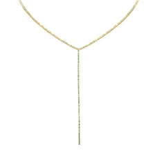 SPECIAL! 2.48ct G SI 14K Yellow Gold Emerald Gemstone Lariat Tennis Necklace 14 + 4" Ext