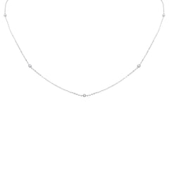 .13ct G SI 14K White Gold Diamond Pendant Necklace 14+2" Long