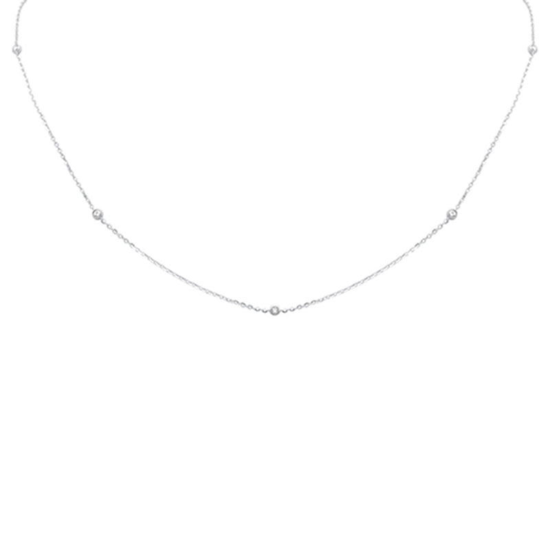 .13ct G SI 14K White Gold Diamond Pendant Necklace 14+2" Long