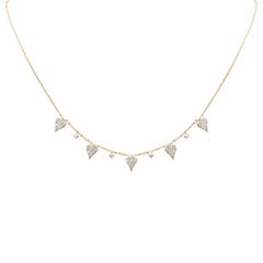 SPECIAL! .59ct G SI 14K Yellow Gold Diamond Heart Dangling Pendant Necklace 16+2" Long
