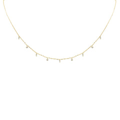 .08ct G SI 14K Yellow Gold Diamond Pendant Necklace 16+2" Long
