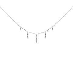 SPECIAL! .18CT G SI 14K White Gold Diamond Dangling Necklace 16+2" Long
