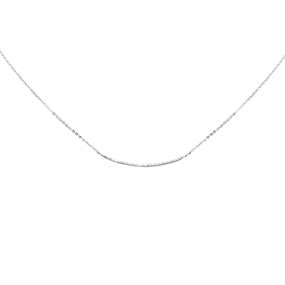 .12ct G SI 14K White Gold Diamond Pendant Necklace 14+2" Long