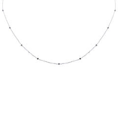 .13ct G SI 14K White Gold Blue Sapphire Pendant Necklace 16+2" Long