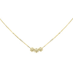 DIAMOND CLOSEOUT!  .13ct G SI 14K Yellow Gold Diamond Flower Pendant Necklace 16+2" Long