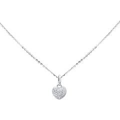 0.26ct G SI 14K White Gold Diamond Heart Pendant 18" Chain Included