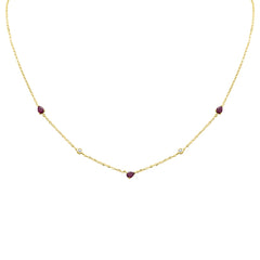 .60ct G SI 14K Yellow Gold Diamond & Ruby Pendant Pendant Necklace 16+2" Long