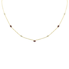 DIAMOND CLOSEOUT!  .41ct G SI 14K Yellow Gold Diamond & Ruby Gemstone Pendant Necklace 16+2" Long